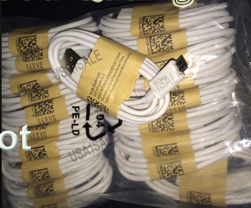lot 10 X White Micro USB Sync Data Charger Cable for Samsung Galaxy S4 S3 S2 gallery