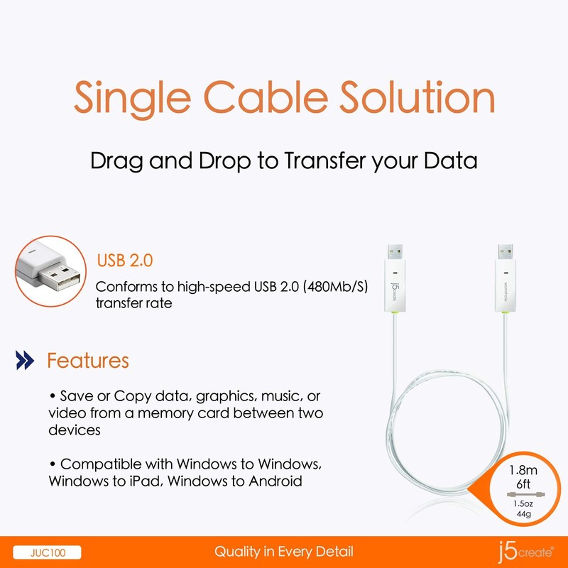 j5create JUC100 Data, Transfer USB CableTransfer Data Between 2 Windows PC gallery