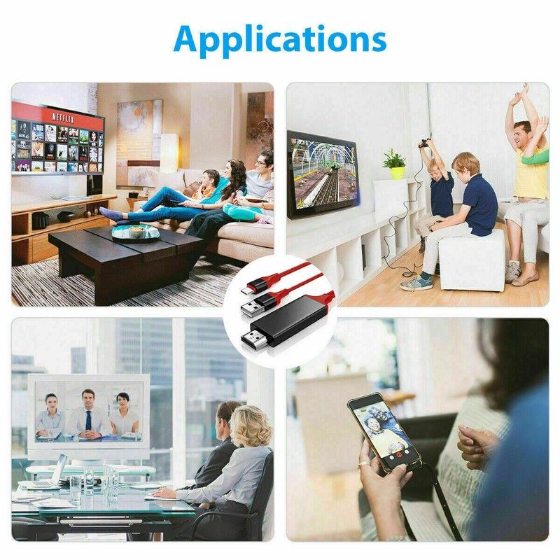MHL USB-C Type C to HDMI USB A HD TV Cable Adapter For Android Phones Tablet RED gallery