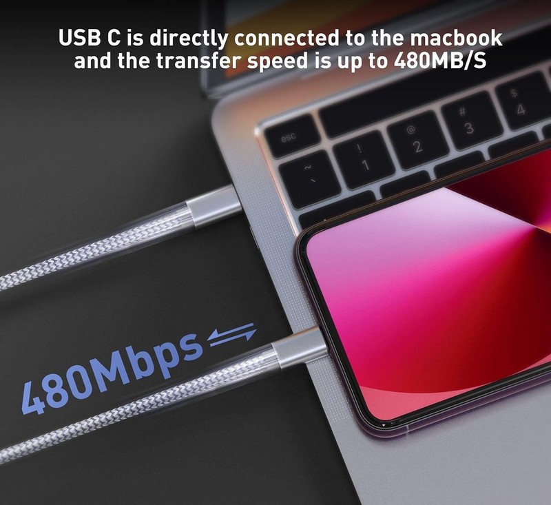 USB C to Light ning Cable 3Pack 6 FT Apple MFi Certified iPhone Fast Charger Typ gallery
