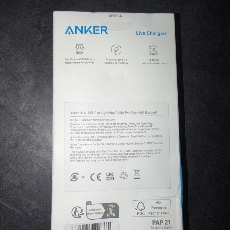 Anker 310 USB-C Cable Two Pack 6ft Braided Series 3 gallery