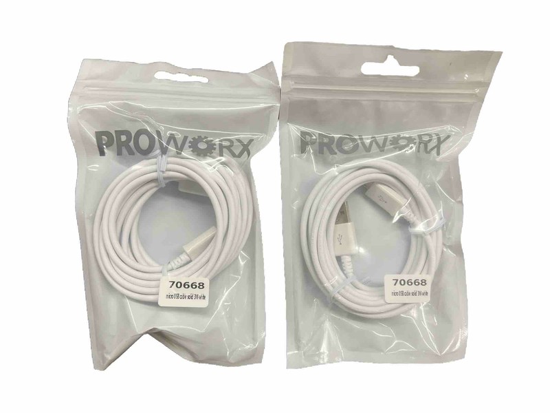 2 Pack Micro USB Cables - 6 Feet Each For Androids