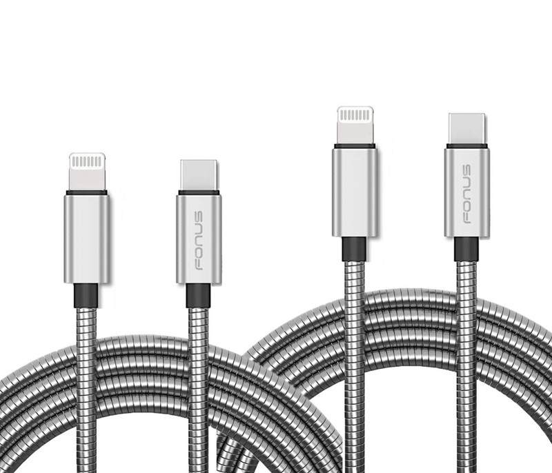 For iPhone 11 12 13 14 Pro Max SE Fast Charge 3ft and 6ft Metal PD USB-C Long
