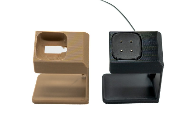 Fitbit Sense – Sense 2 – Versa 3 – Versa 4 – Charging Stand – Black/White/Wood