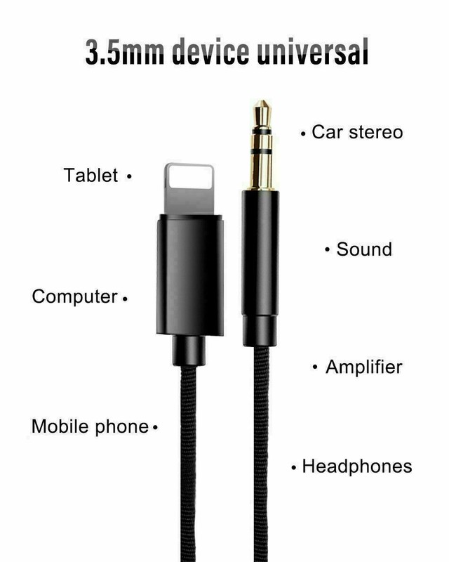 Adapter to 3.5mm AUX Audio Jack Car Adapter Cable Cord For iPhone 7 8 11 X XS XR gallery
