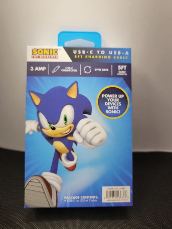 Sonic The Hedgehog USB-C to USB-A Charging Cable 5FT 3AMP Sync Data New gallery
