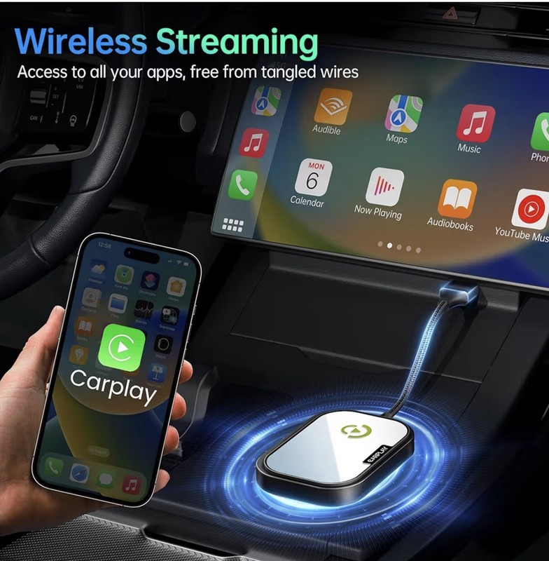 Wireless Carplay Adapter For Apple Iphone, Converts Carplay to Wireless gallery
