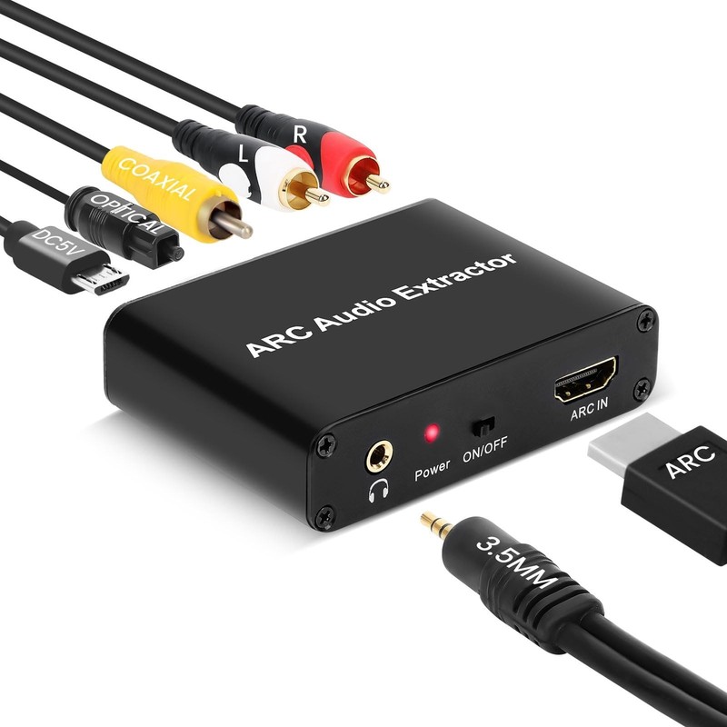 HDMI ARC Audio Extractor, HDMI ARC to Optical RCA Audio Adapter, for TV to So...