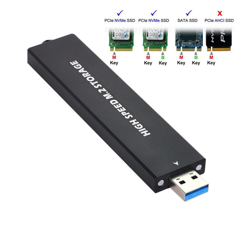 NFHK USB 3.0 to NVME M-key M.2 NGFF SATA SSD External PCBA Case RTL9210B