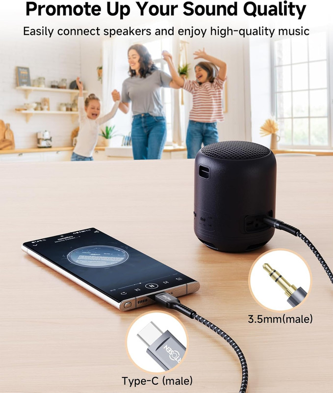 【4FT 2 Packs】 USB C to 3.5Mm Audio Aux Jack Cable,Type C to 3.5Mm Headphone Car gallery