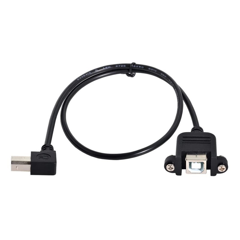 NFHK 90 Degree Left Angled USB B Type Male to Female Extension Cable with Scr... gallery