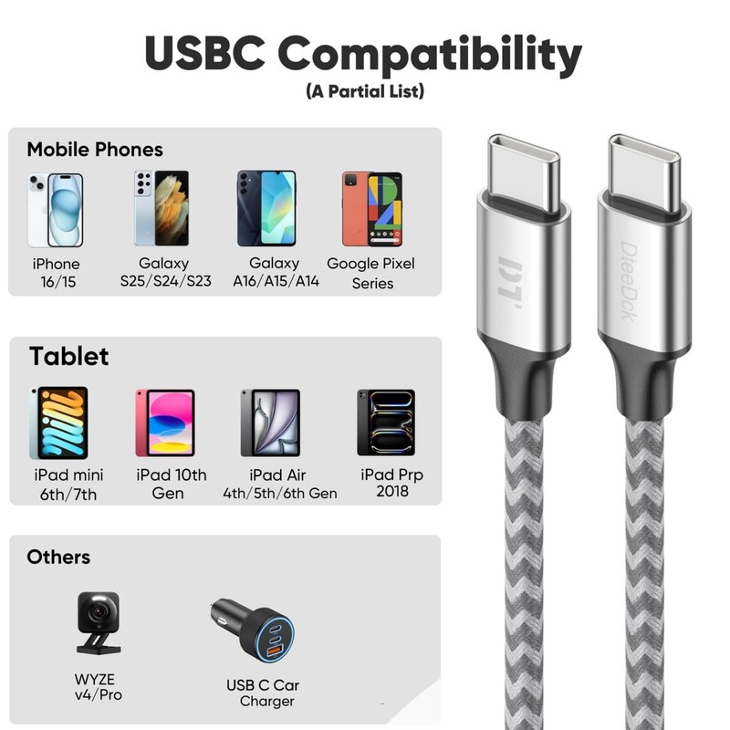 25 ft USB C Cable Extra Long 40W Fast Charging Type C Cord, USBC 2.0 to USB-C... gallery