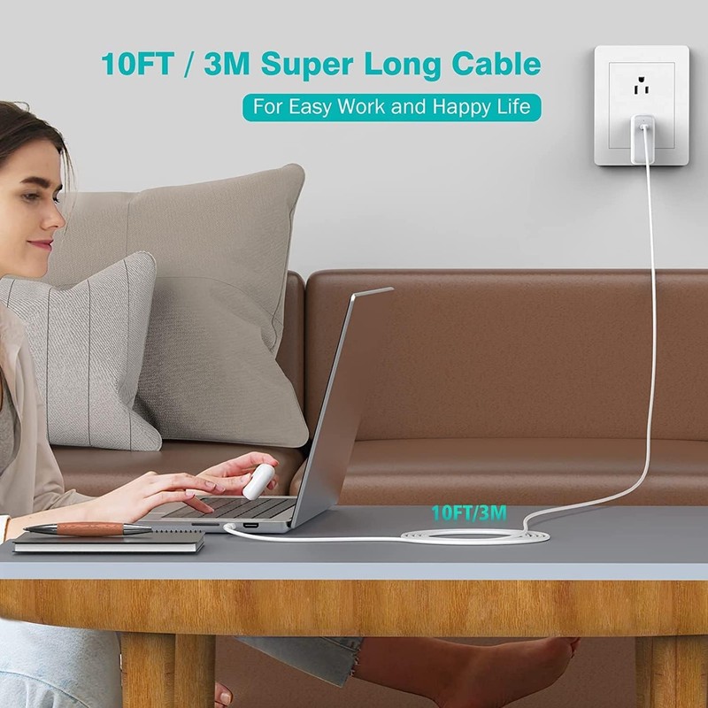 2 Pack 10ft 100W USB C to USB C Cable for MacBook Pro/Air Charger, iPad Pro, ... gallery