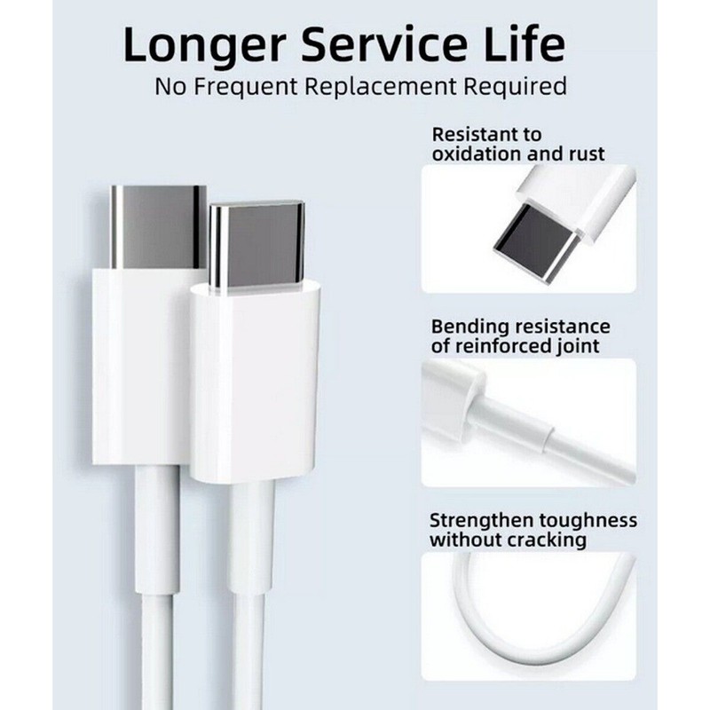 Bulk Lot 3/6FT Type USB-C to USB-C Cable 60W Fast Charging PD Cord Rapid Charger gallery
