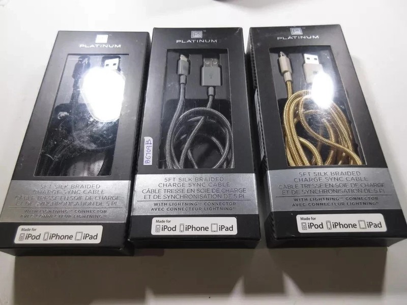 Lot of 3 Platinum Series 5 ft Fast Charge Cable for iphones
