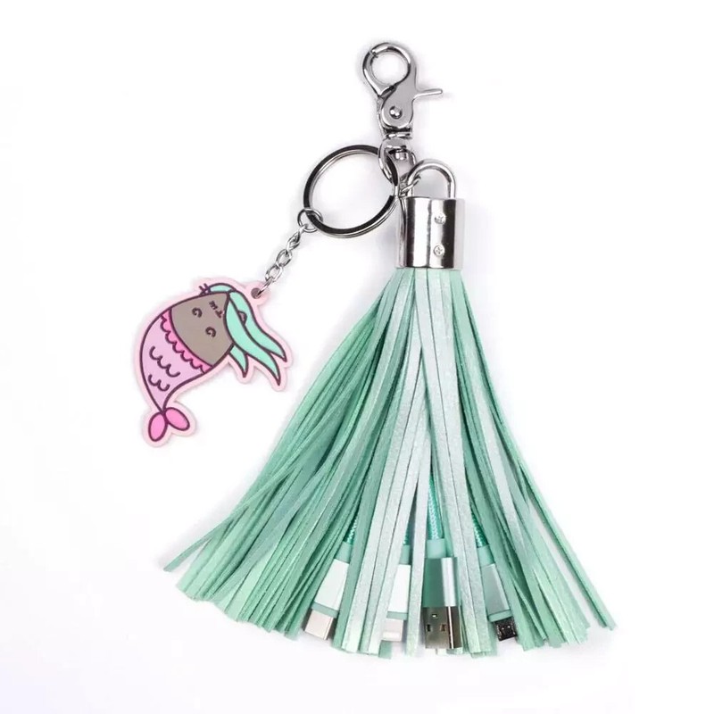 Pusheen USB Mermaid Cat 3 in 1 Tassel Charging Cable Brand New gallery