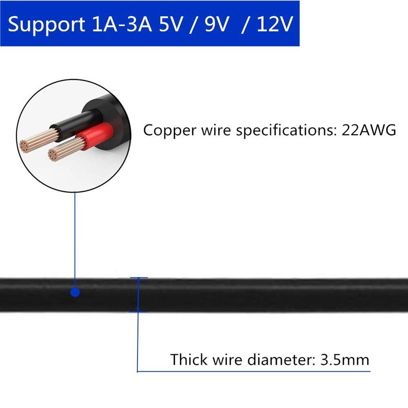3 PCS 1m Extension Cable USB To DC 5V Male 5.5mm x 2.1mm Power Cord 3.3ft gallery