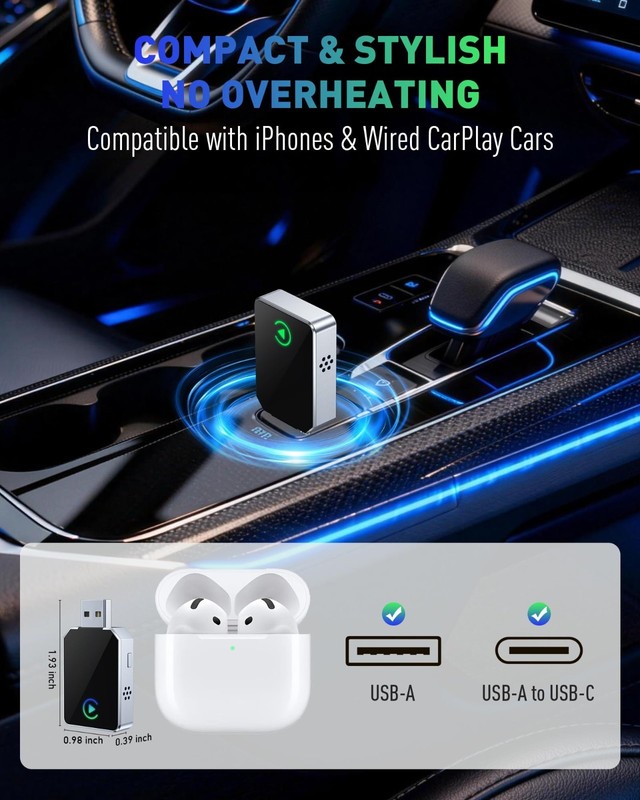 Wireless CarPlay & Android Auto Adapter, 2026 Upgrade, Fast Plug & Play, Convert gallery