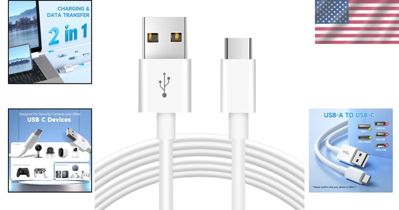 Extra Long 10ft USB C Charging Cable - Perfect for Home Security Cameras & More gallery