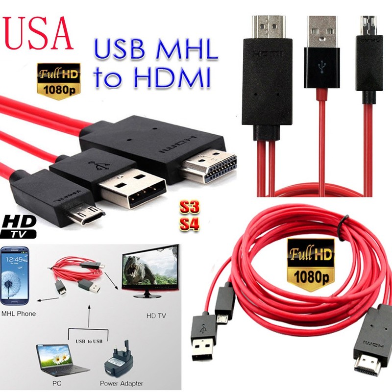Micro USB to HDMI ( MHL ) HDTV ADAPTER CABLE LEAD FOR SAMSUNG GALAXY S4 I9500