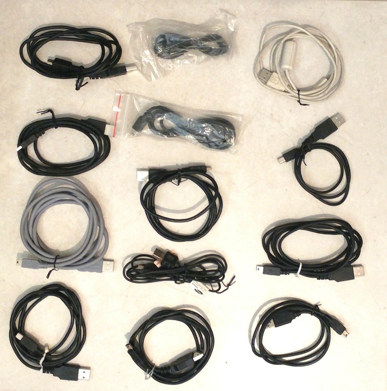 13pcs X Mini USB Cables (differet colors, New & Used in Excelent Condition) gallery