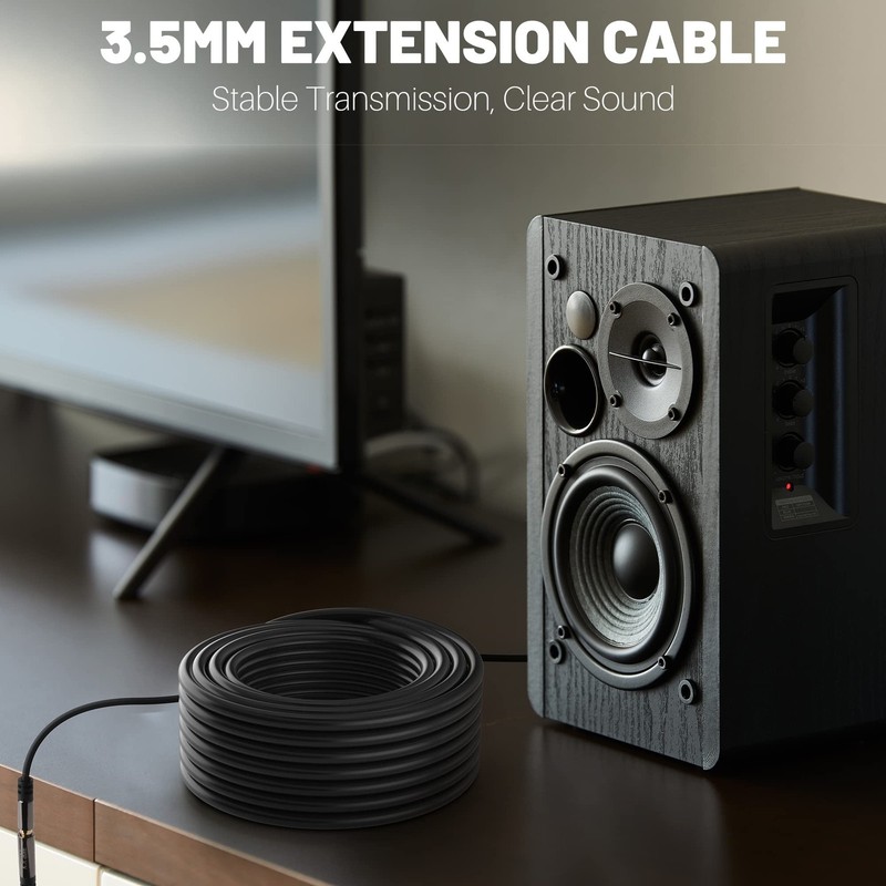 25ft 3.5mm Male to Female Auxiliary Audio Stereo Cable Extension - Gold Plate... gallery