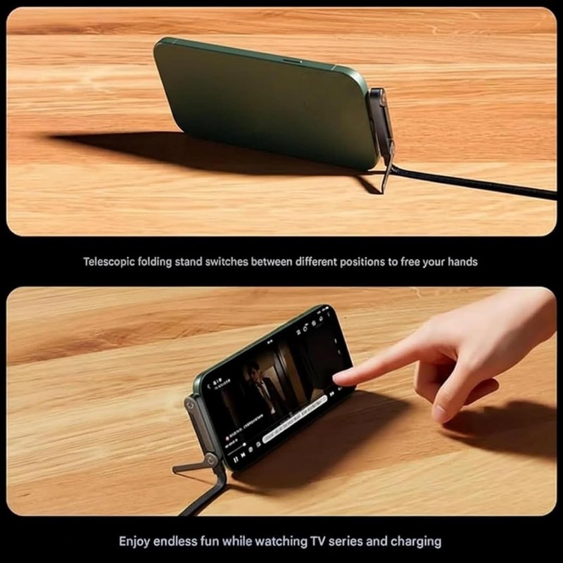 5ft 240W Fast Charging Cord with Phone Stand Invisible Holder Charger Cable gallery