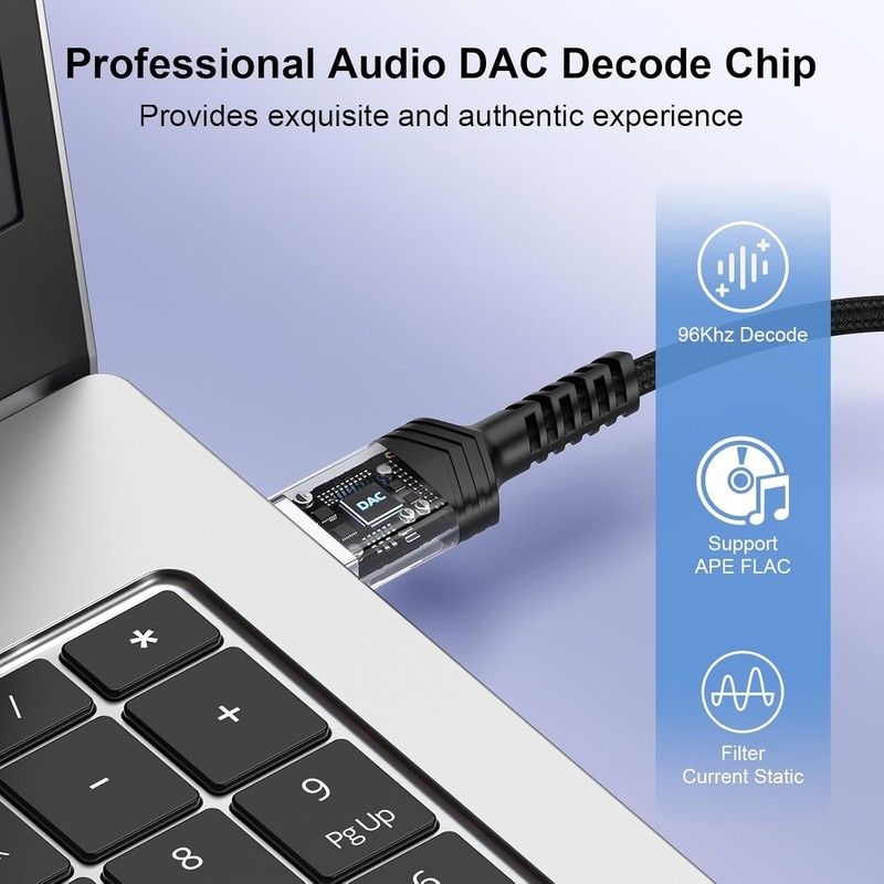 USB to 3.5mm Audio Aux Cable, 3FT Male AUX Jack Adapter TRS Black gallery