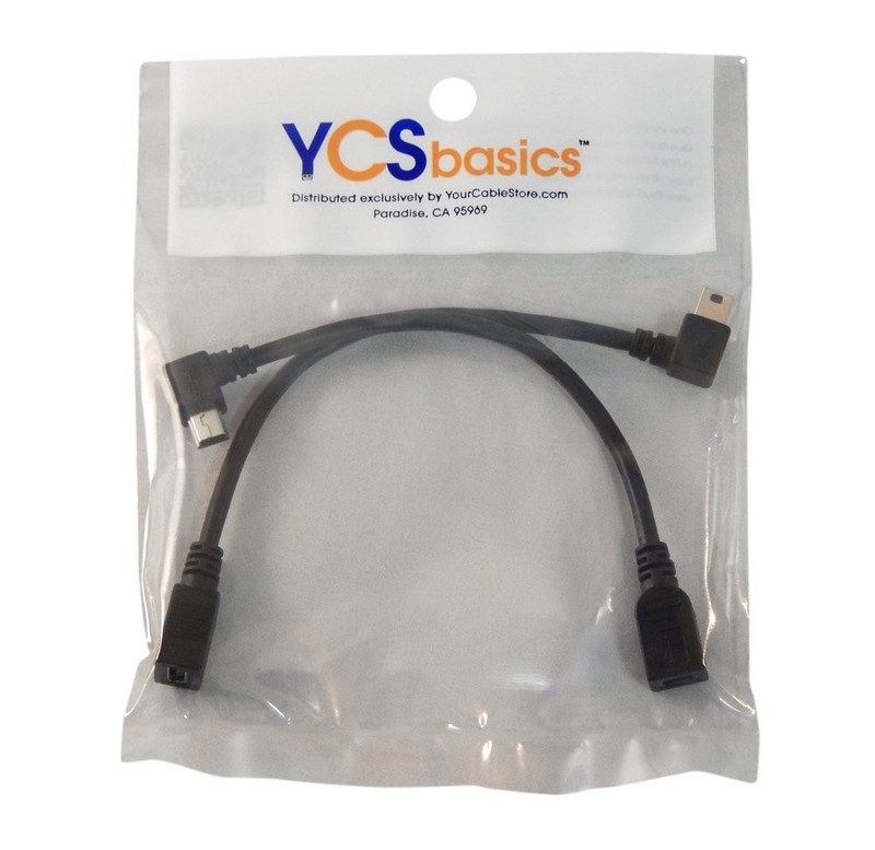 6 Inch USB 2.0 Mini B Female to Left and Right Angle Male Extension Cables gallery
