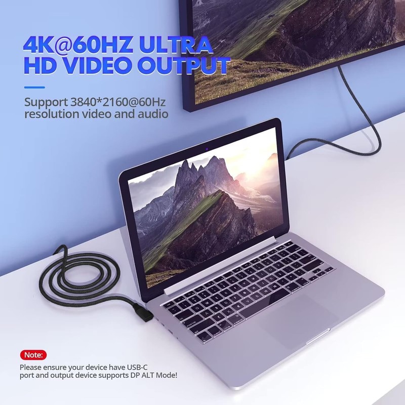 USB C Right Angle Cable 100W 15ft 2Pack, 4K Video Long USBC to USBC 3.2 Gen2x... gallery