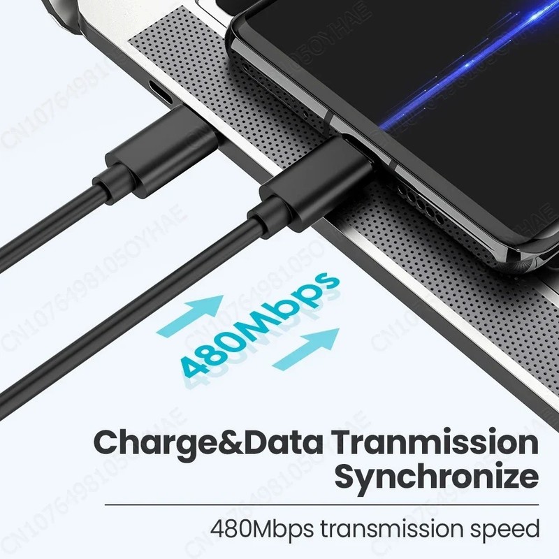 USB Type C to Micro 5V/2.4A Data & Sync Transfer OTG charging cable - Black gallery