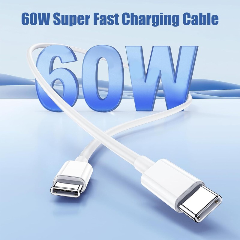 60W USB C To C Cable Fast Charger PD Data Cord For 17/16/15 Pro Max Samsung Lot gallery