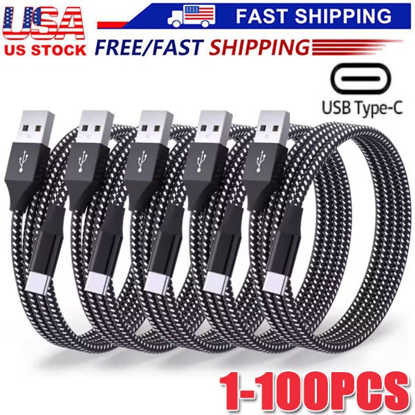 Lot USB-A to Type-C Fast Charging Data SYNC Charger Cable Cord 3/6FT LONG
