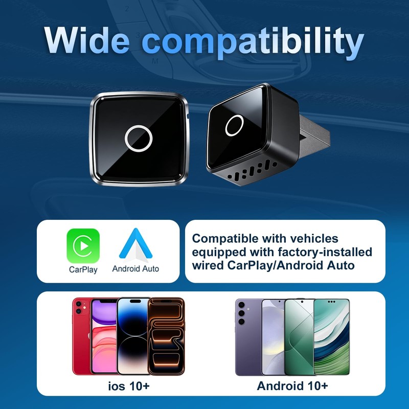 Wireless CarPlay/Android Auto Mini Adapter 2-in-1 Plug&Play Dongle for OEM Wi... gallery