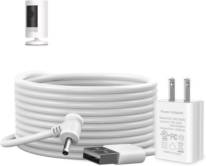 Ayotu 16Ft/5M Charger Cable for Ring Stick up Cam Battery/Plug-In, Weatherproof