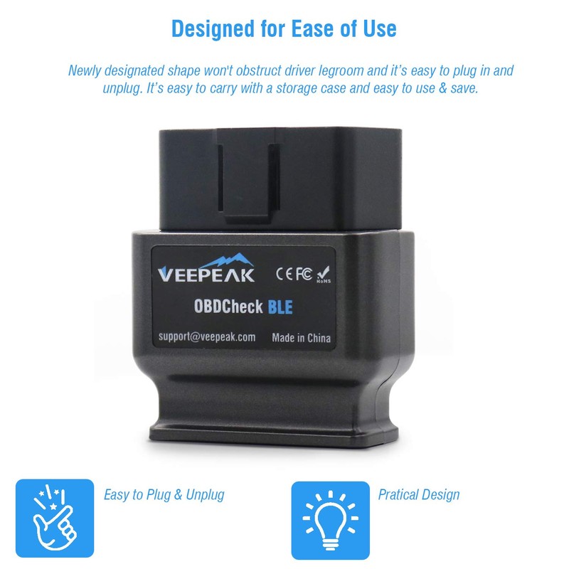 Veepeak OBDCheck BLE OBD2 Bluetooth Scanner Auto OBD II Diagnostic Scan Tool gallery