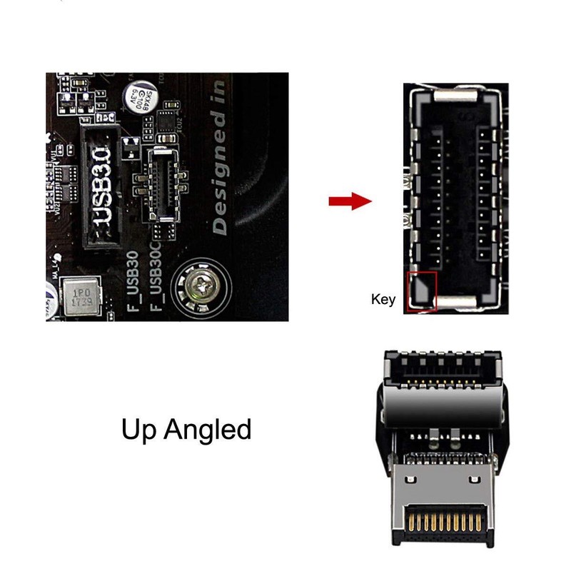 USB 3.1 Front Panel Header Male to Female Type-E Motherboard Extension 2 Pack gallery