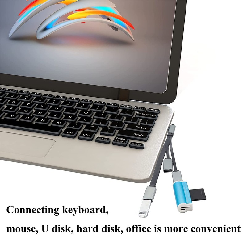 Right Angle Type C 3.0 Male To USB 3.0 A Female OTG Splitter Cable 19cm gallery