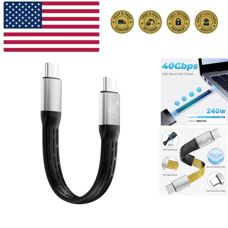 Short USB C Cable – 5.9 inch 240W PD Fast Charging 40Gbps Data Transfer Short…
