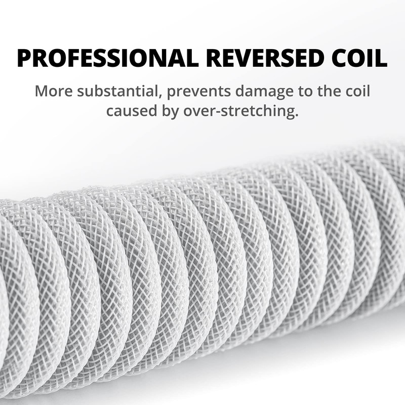 Custom Coiled USB Cable for Gaming Keyboard, Double-Sleeved Mechanical Keyboa... gallery