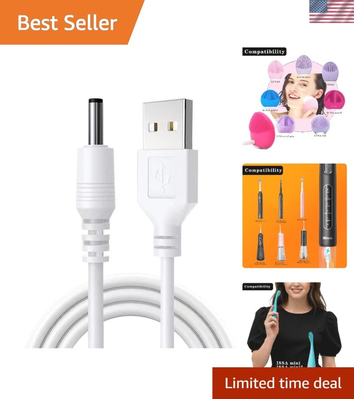 USB 2.0 A Plug to 3.5×1.35mm Barrel Cable – Efficient 2A Fast Charger – 3.3 ft