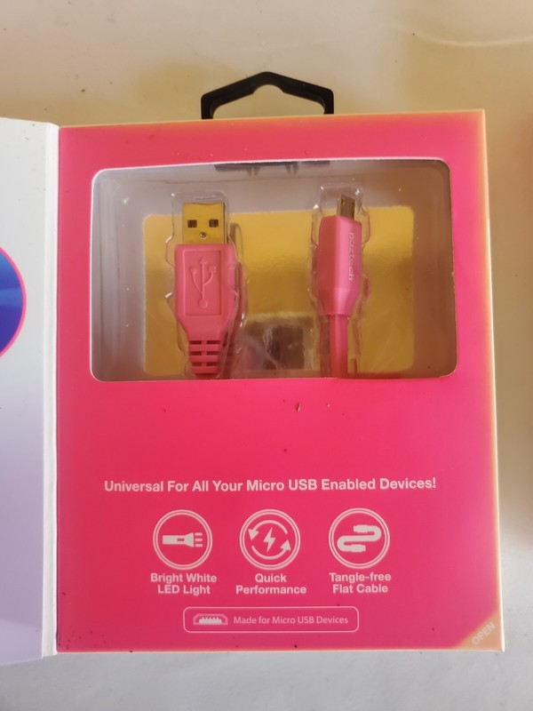 Naztech Lighted Micro USB Cable 6 Ft pink gallery