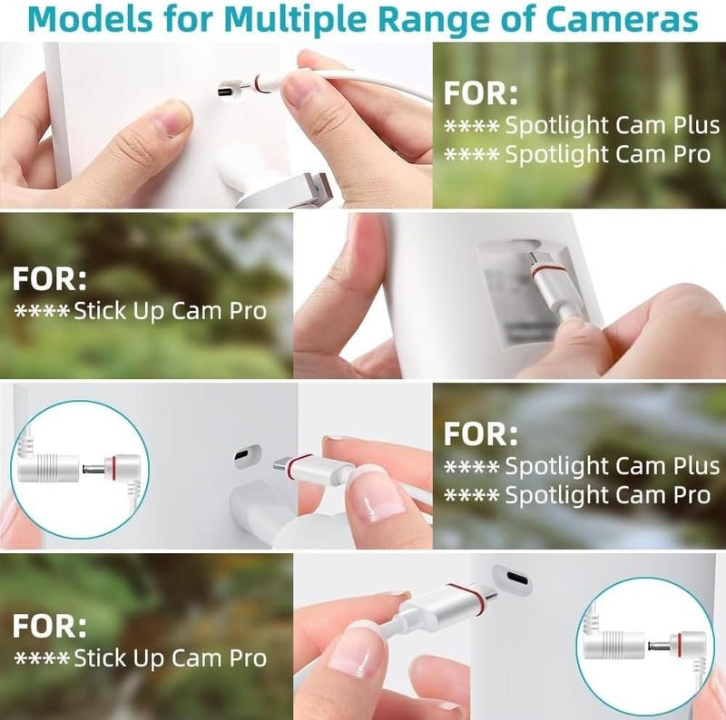 2PCS Barrel Plug to USB-C Adapter for Ring USB C Outdoor Cameras, Barrel gallery