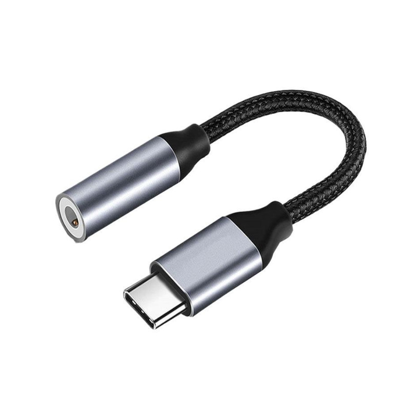 2×USB-C Type C Adapter Port to 3.5MM Aux Audio Jack Earphone Headphone Cable USB