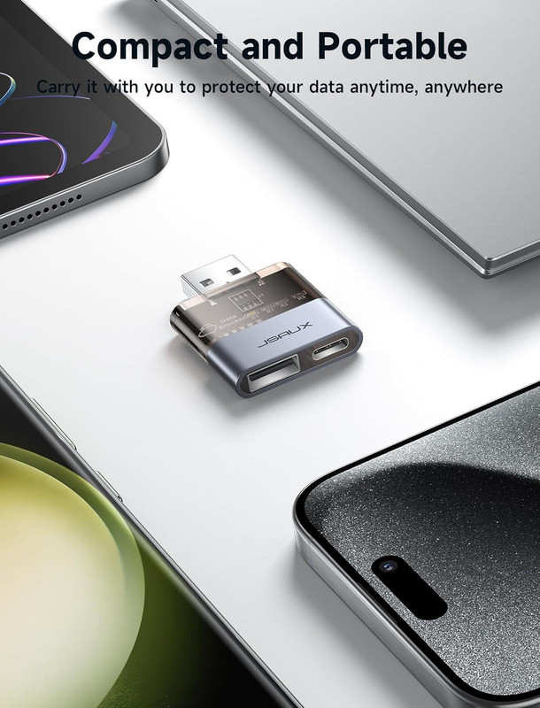 USB Data Blocker(2-Pack), Transparent 2-In-1 USB a Male to USB a & USB C Female gallery