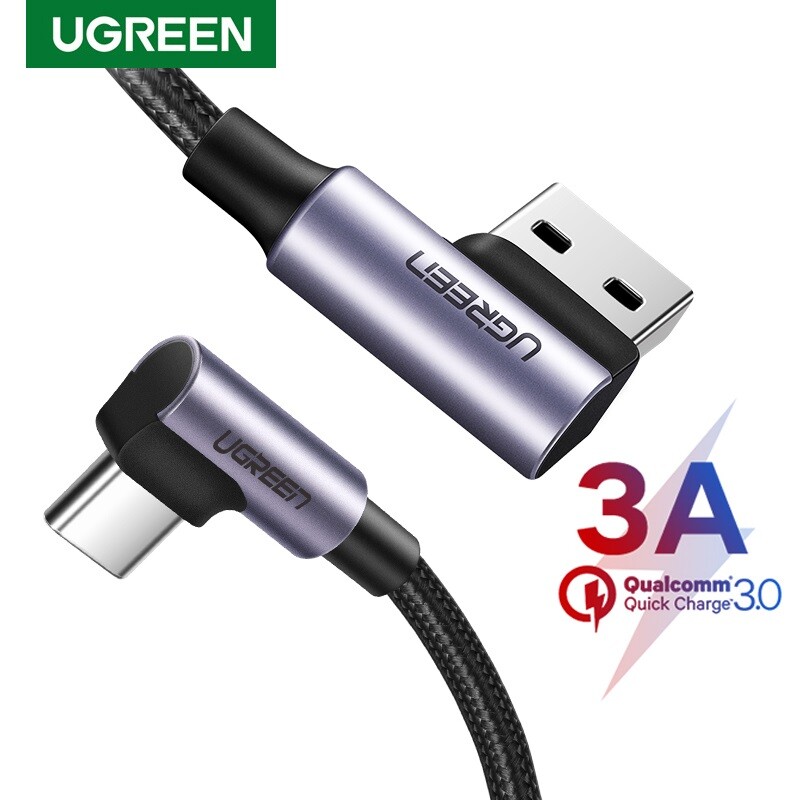 UGREEN USB Type C 90 Degree 3A QC Fast Charging Gaming Cable For Xiaomi Samsung