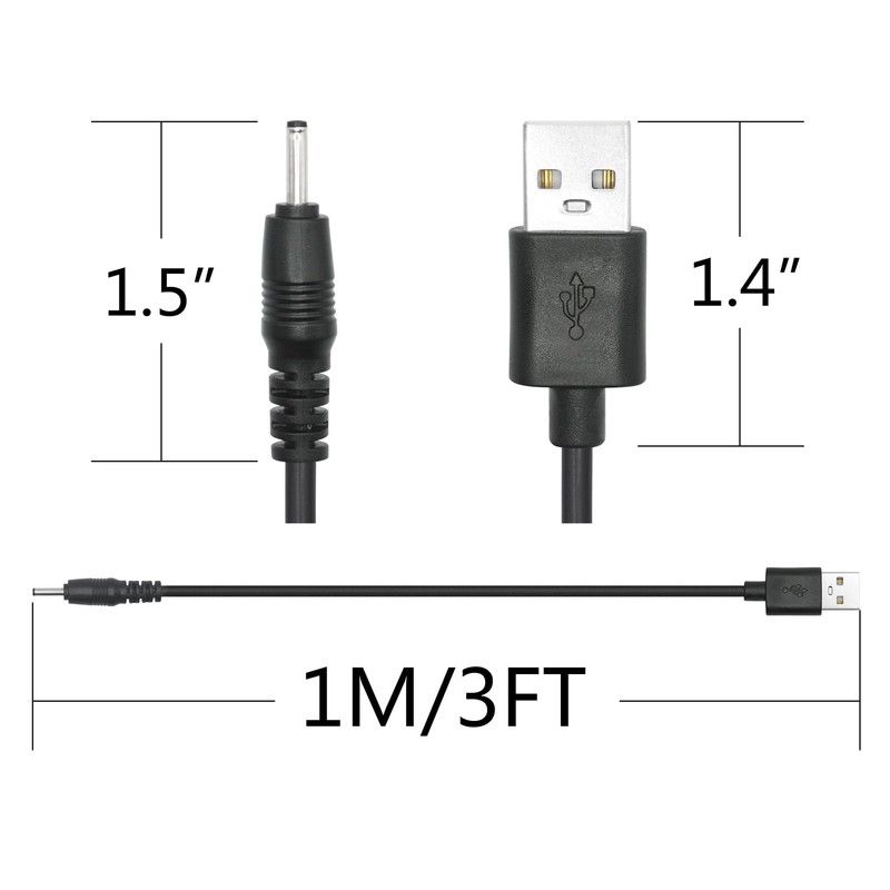 2Pcs USB to DC 2.5mm x 0.7mm Power Cord, 3FT USB 2.0 A Male to DC 2.5mm x 0.7... gallery