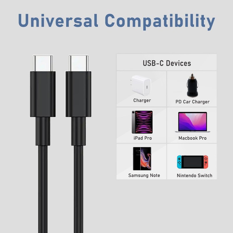 B2G1 USB C to USB C Cable 3A Charger Cord for Samsung Galaxy A25/A34 / A35 / A54 gallery
