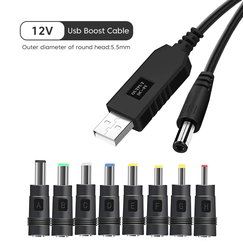 Wifi to Power Bank Cable Connector USB DC 5V to 12V Cable Boost Converter Step-U gallery
