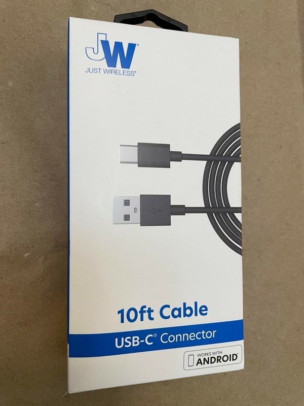 Just Wireless 10ft USB-C Connector Cable – Black